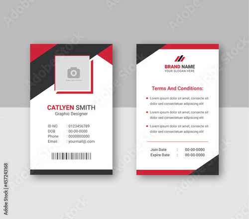 Id cards template with photo abstract design template