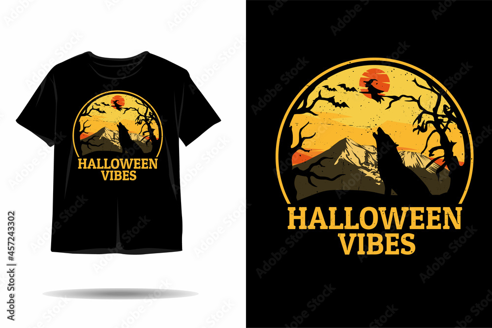 Halloween vibes silhouette t shirt design