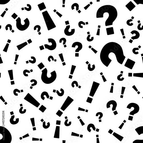 random pattern. Large and small question mark and exclamation mark.