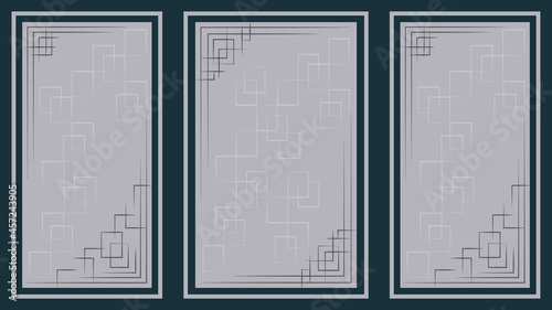 Art deco frame and background for cover book or brochure, space for text, flat design, vector illustration.