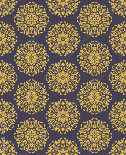 Seamless Pattern from flowers with fiery rays. Modern stylish texture. For print, Textile, wrapping, wallpaper, website, Banner. Simple digital