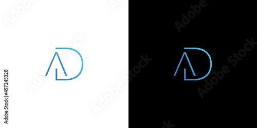 Modern and professional letter AD initials logo design