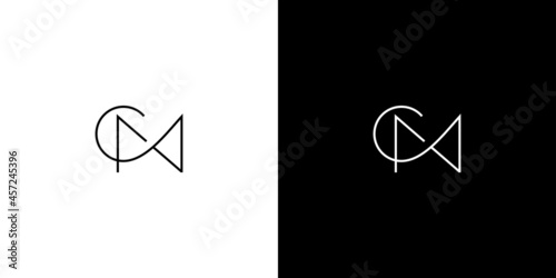Simple and modern letter CM initials logo design