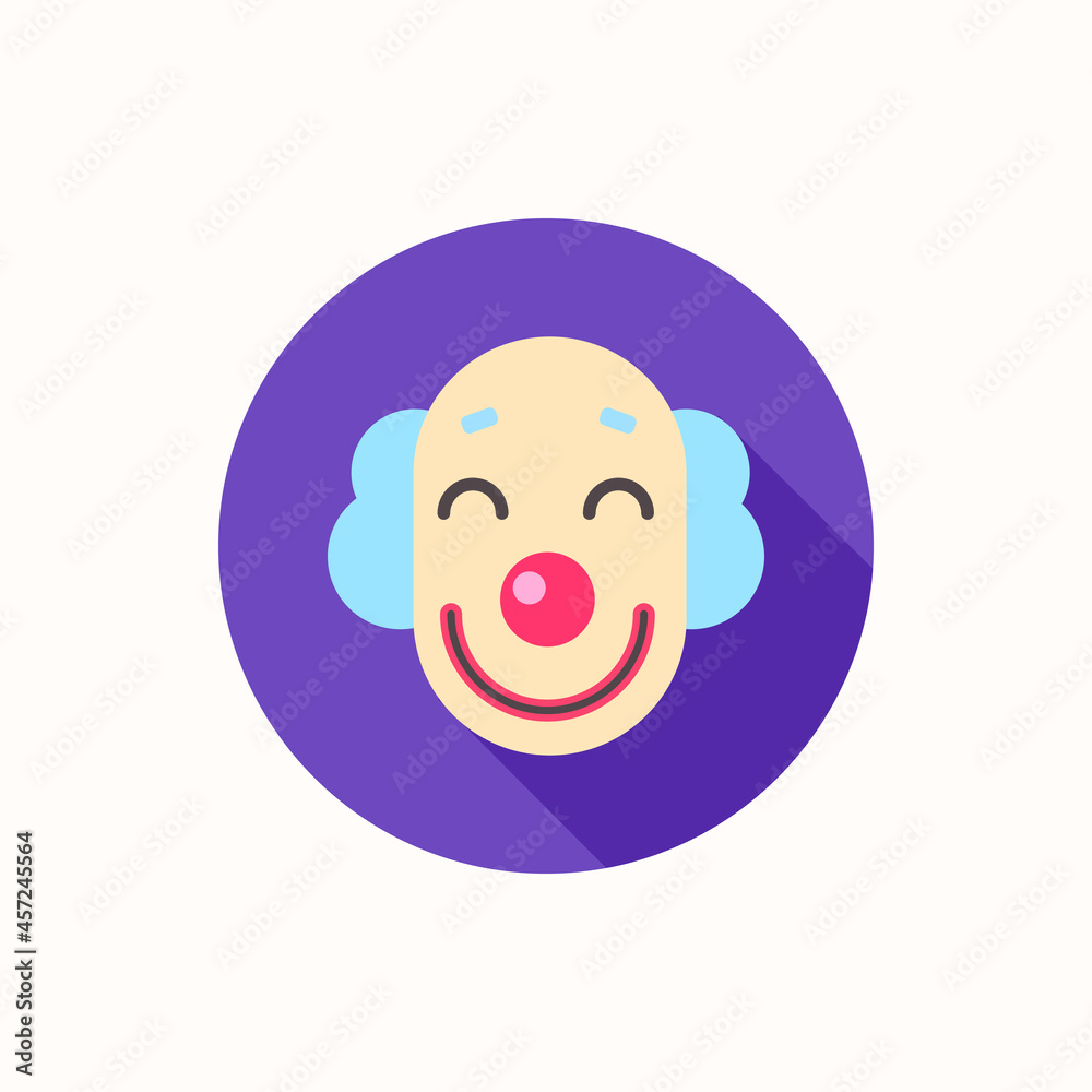 Fototapeta premium Flat Clown circus cartoon face icon illustration 