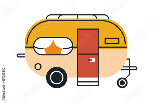 orange recreational vehicle caravan