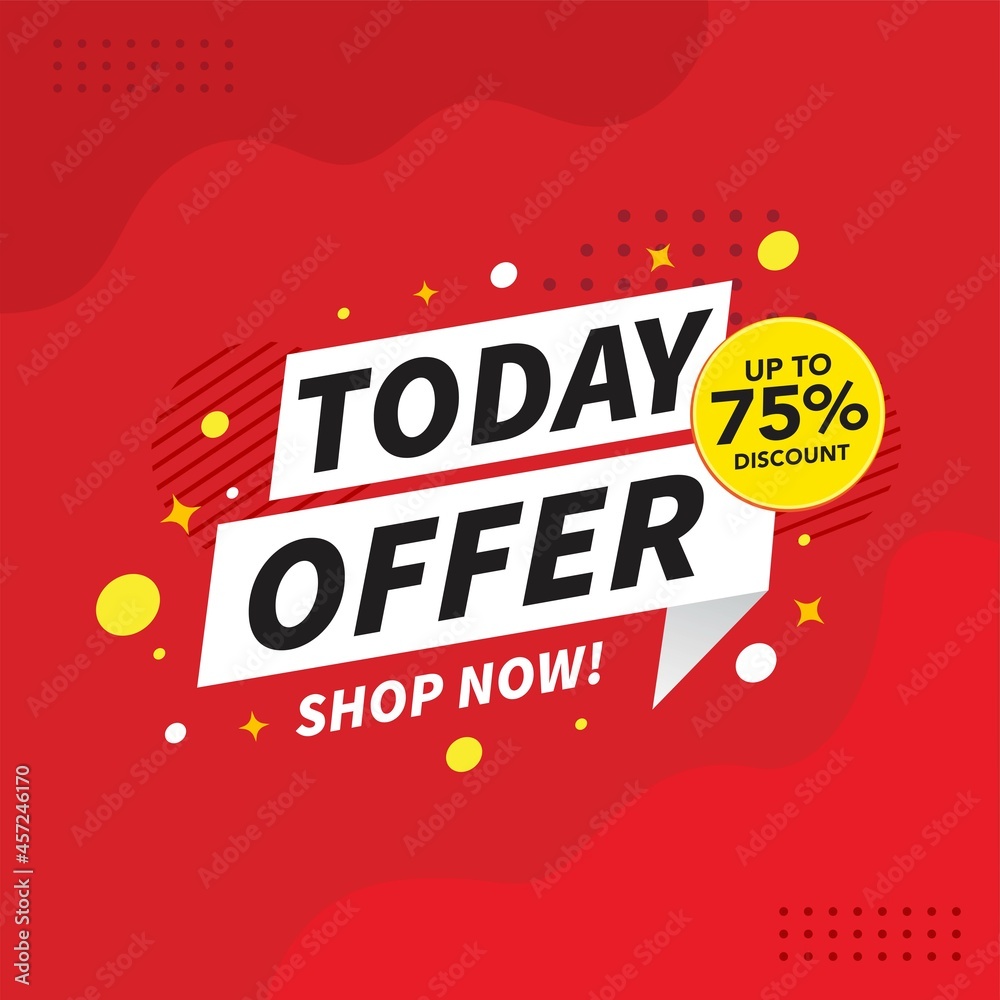 Fototapeta premium Today sale and offer banner design, Vector illustration.