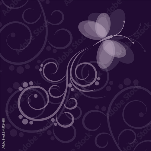 Butterfly flying swirls beautiful vector