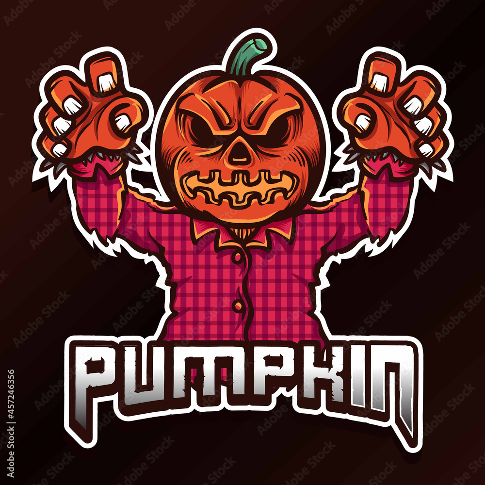 halloween pumpkin head esport logo