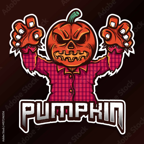 halloween pumpkin head esport logo
