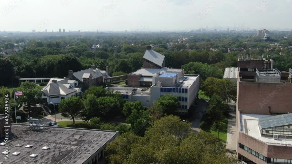 Queens, New York, United States - September 26, 2021 : Aerial of Queensborough Community College Queens, New York, United States - September 26, 2021 : Aerial of Queensborough Community College