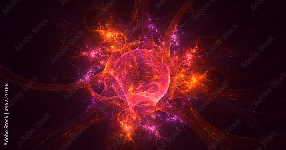 Obraz premium 3D rendering abstract multicolor fractal light background