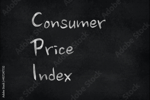 Chalk writing on a slate board – Consumer Price Index