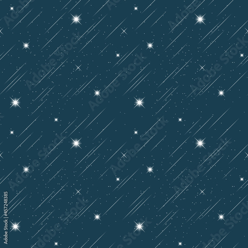 seamless pattern of white stars and lines on a dark background