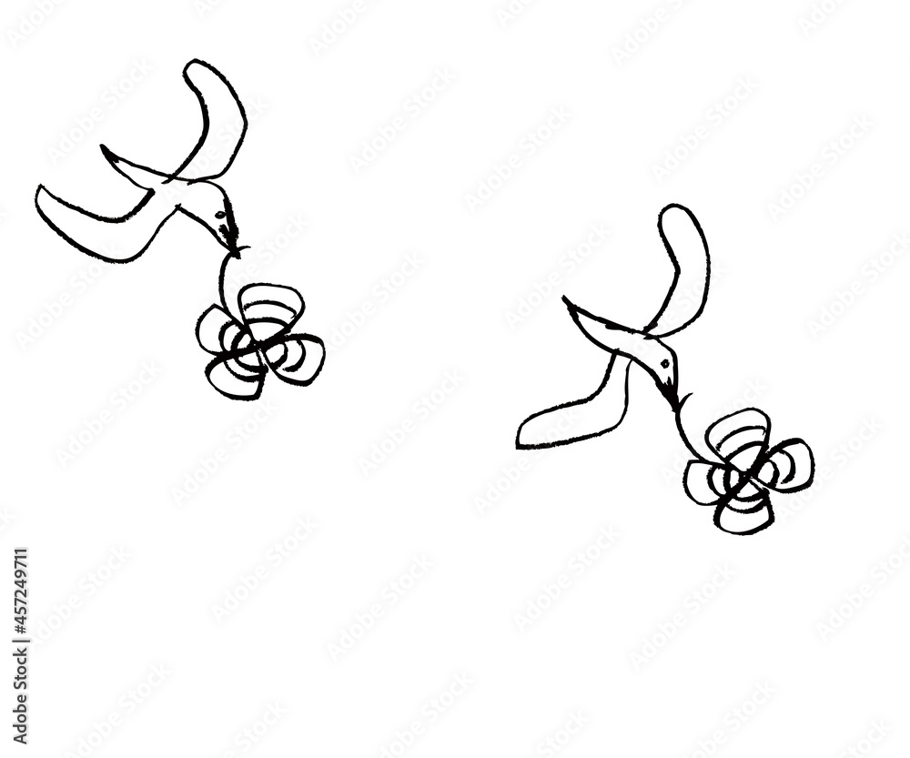 四葉のクローバーを加える鳥 四葉のクローバーを加える鳥