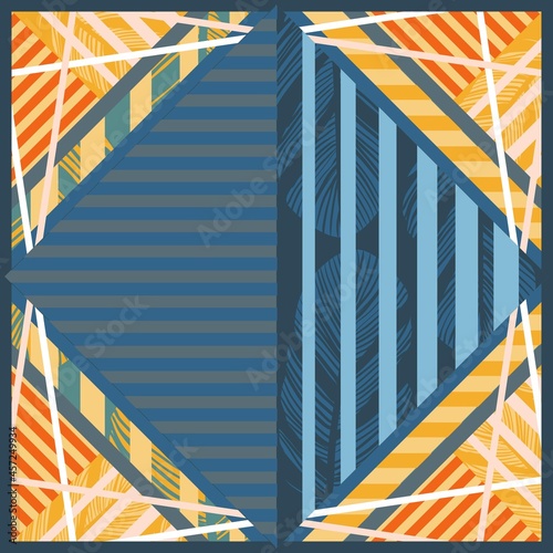 Pattern of hijab motif design with abstract design. Silk scarf pattern vector design inspiration