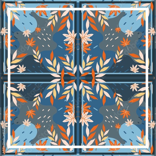 Pattern of hijab motif design with abstract design. Silk scarf pattern vector design inspiration