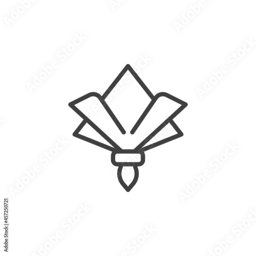 Folded napkin line icon