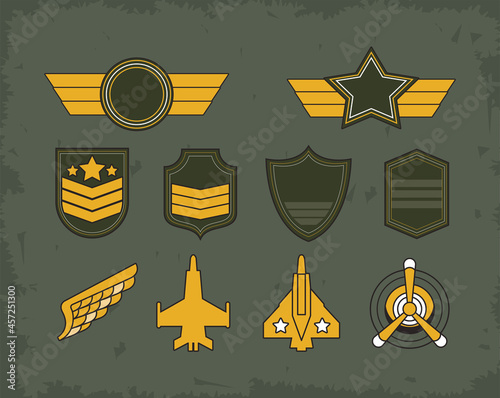 ten military emblems photo