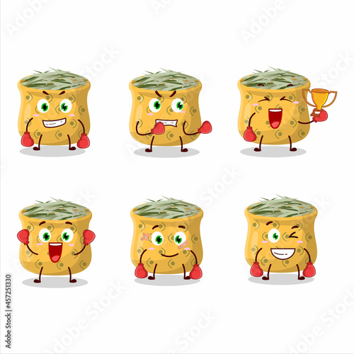 A sporty rosemary boxing athlete cartoon mascot design