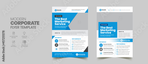 Flyer brochure cover design layout background, Corporate Business poster pamphlet blue red green colors scheme template in A4 size