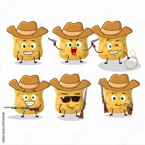 Cool cowboy rosemary cartoon character with a cute hat