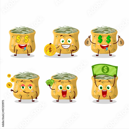 Rosemary cartoon character with cute emoticon bring money