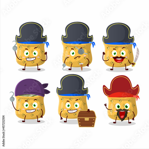 Cartoon character of rosemary with various pirates emoticons