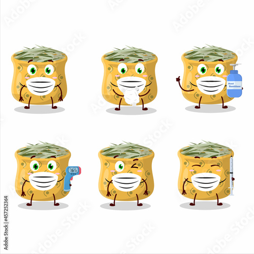 A picture of osemary cartoon design style keep staying healthy during a pandemic