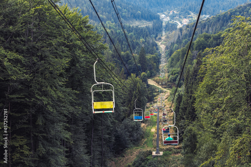 Fototapeta premium summer mountains travel chair road