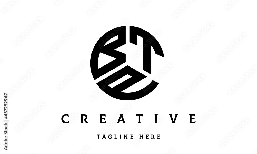 BTP creative circle three letter logo BTP creative circle three letter logo