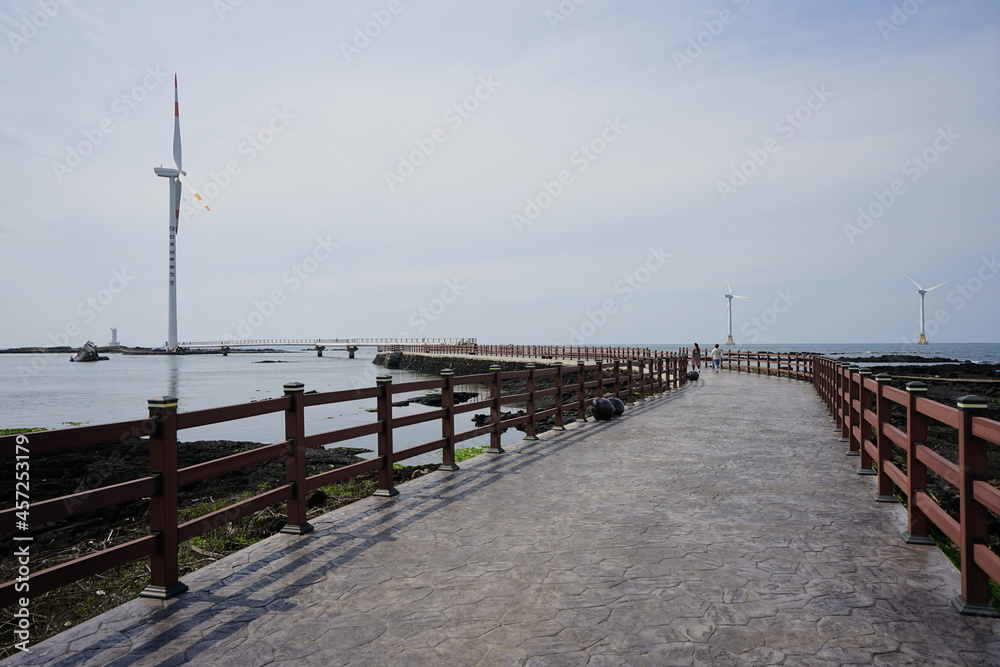 a wonderful seascape with a seaside walkway a wonderful seascape with a seaside walkway