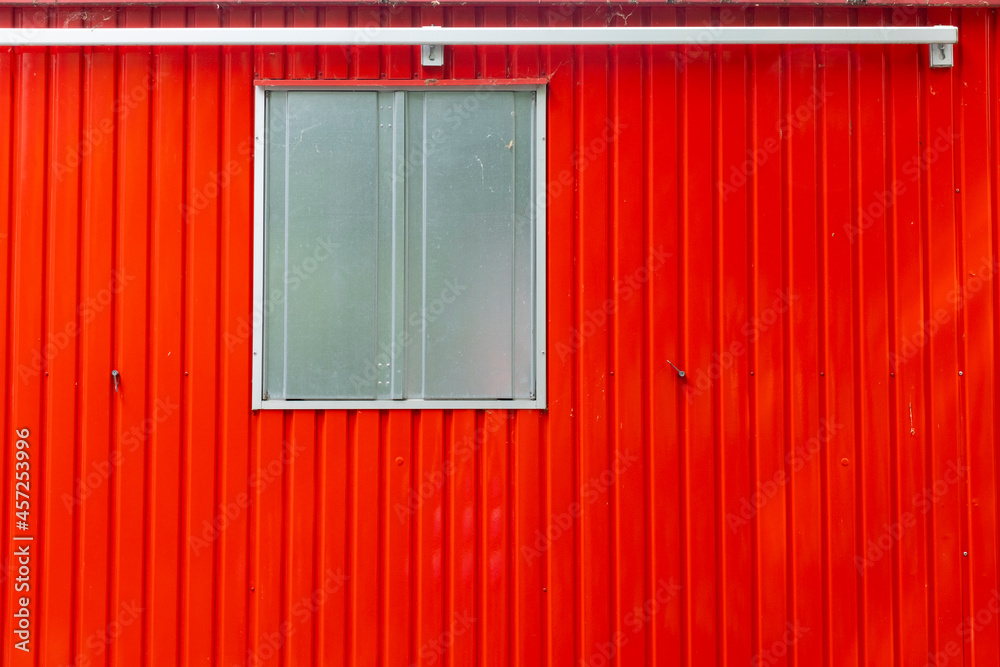 Rote Wand von einem Bauwagen, Nordrhein-Westfalen, Deutschland, Europa Rote Wand von einem Bauwagen, Nordrhein-Westfalen, Deutschland, Europa