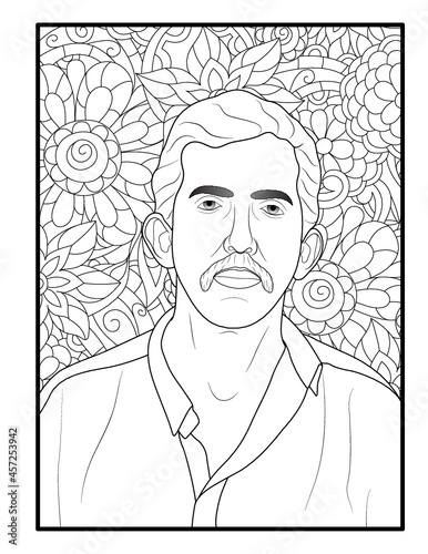 Luis Alfredo Garavito serial killer line vector art photo