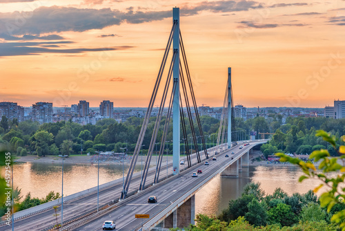 Novi Sad, Serbia August 24, 2021: Bridge of Liberty in Novi Sad
