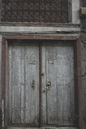 Old rustic wooden main door