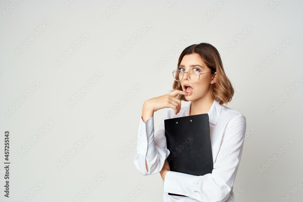 Business woman with documents in hands manager work professional Business woman with documents in hands manager work professional