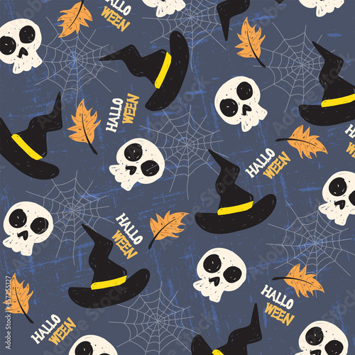 halloween holiday pattern background card vector illustration design 07