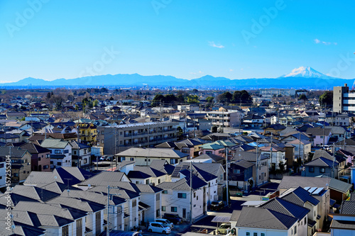 Quadro su tela view of the city of Mt Fuji