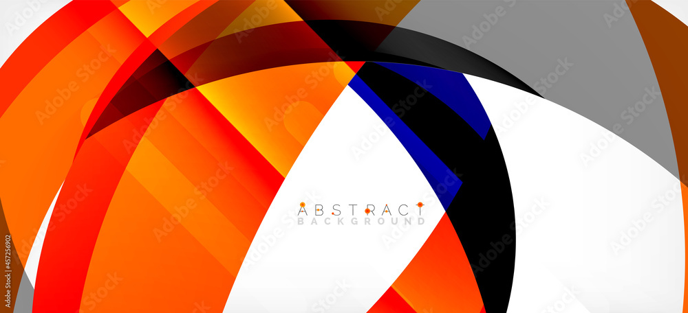 Geometric abstract background. Circle created with overlapping color shapes. Vector Illustration For Wallpaper, Banner, Background, Landing Page Geometric abstract background. Circle created with overlapping color shapes. Vector Illustration For Wallpaper, Banner, Background, Landing Page