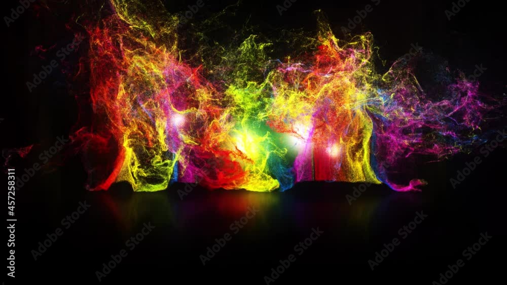 Rainbow particles flying 4k video background for titles loop overlays