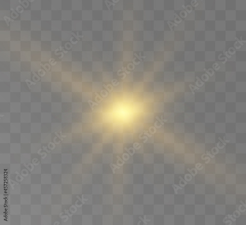 Light effect for backgrounds and illustrations. New star, bright sun.
