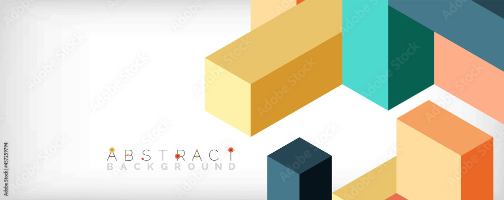 Abstract background. 3d cubes, cubic elements and blocks. Techno or business concept for wallpaper, banner, background, landing page Abstract background. 3d cubes, cubic elements and blocks. Techno or business concept for wallpaper, banner, background, landing page