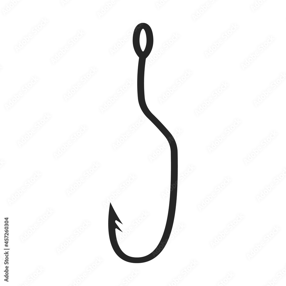 Fish hook vector icon.Black vector icon isolated on white background fish hook. Fish hook vector icon.Black vector icon isolated on white background fish hook.