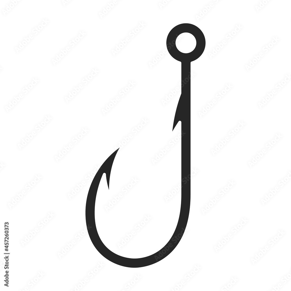 Fish hook vector icon.Black vector icon isolated on white background fish hook. Fish hook vector icon.Black vector icon isolated on white background fish hook.