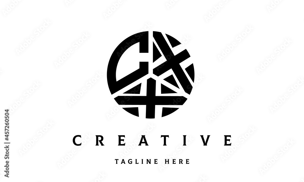 CXX creative circle three letter logo CXX creative circle three letter logo