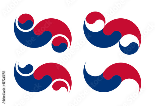 south korea logo set isolated on white background. vector illustration. sticker, logo, print, tattoo, decoration, etc
