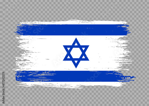 Israel  flag with brush paint textured isolated  on png or transparent background,Symbol of Israel,template for banner,promote, design,vector,top gold medal winner sport country