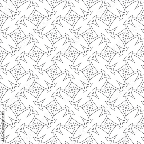 Vector pattern with symmetrical elements . Repeating geometric tiles from striped elements. black patterns.