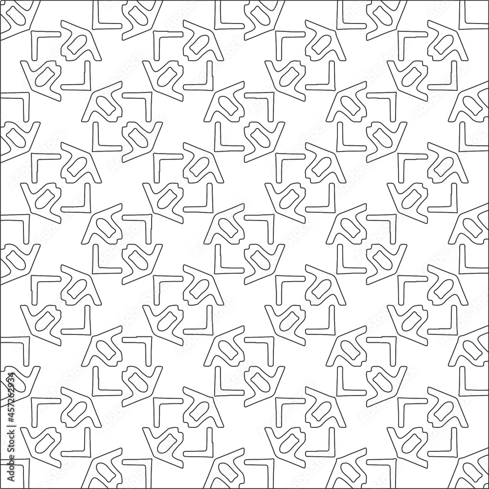 Seamless vector pattern in geometric ornamental style. Black pattern. Seamless vector pattern in geometric ornamental style. Black pattern.