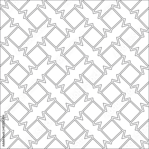 Seamless vector pattern in geometric ornamental style. Black pattern.